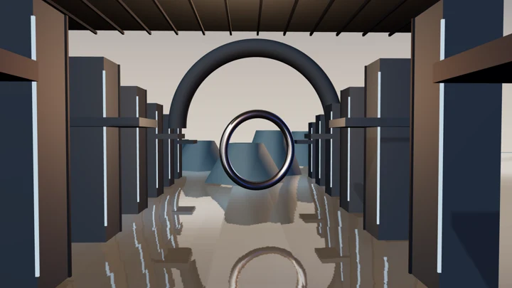 Architecture, water and an open portal