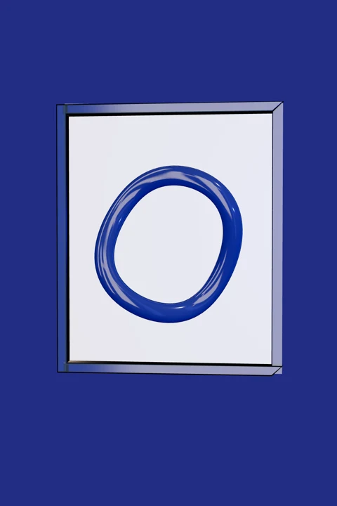 Glass sculpture in its final poster frame